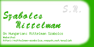 szabolcs mittelman business card